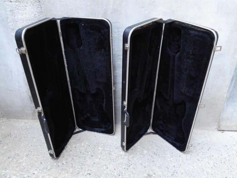 funda instrumento musica guitarra fender plastico-metal.cierre roto 38x105x11.5 (24eu.) 2u